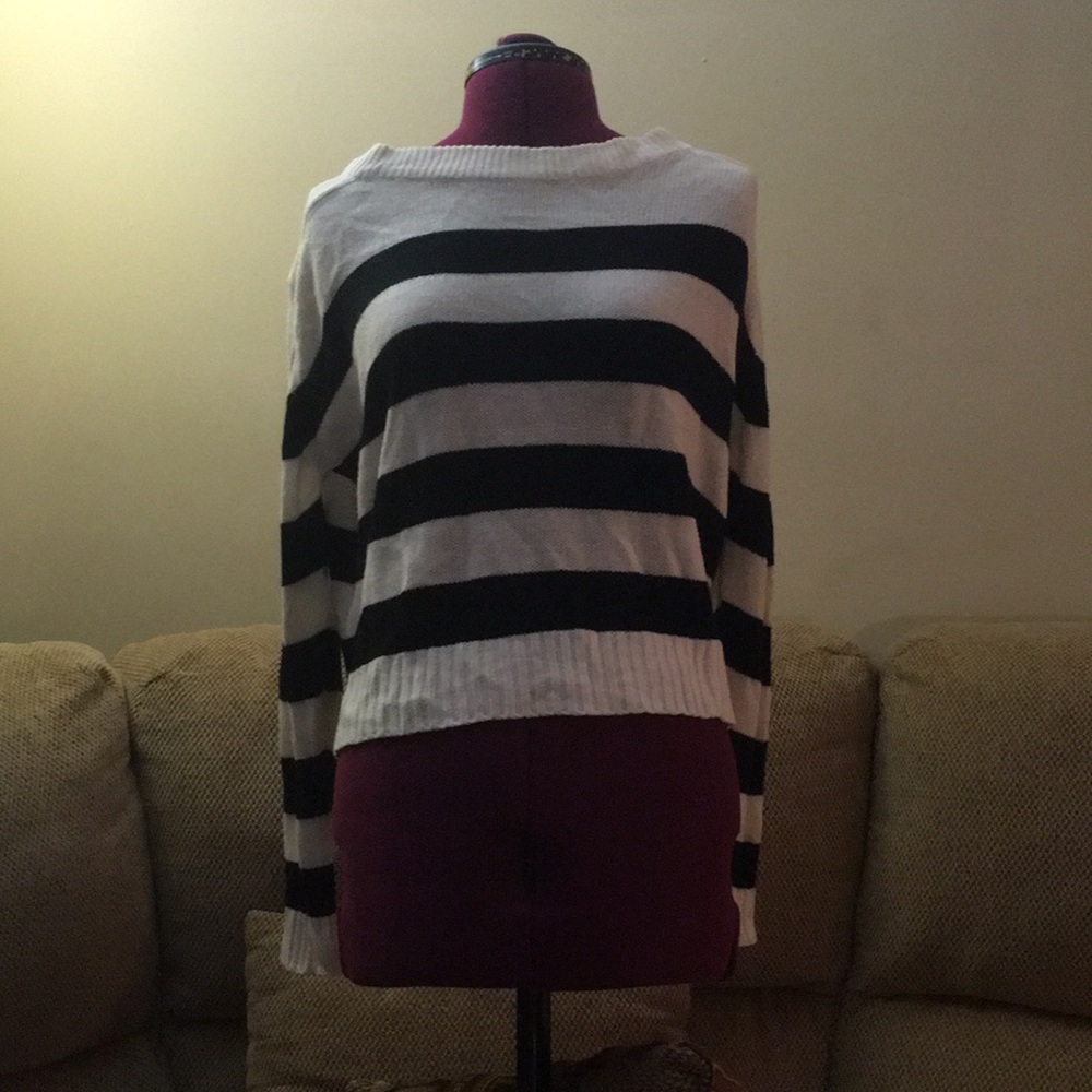 Black and white divided sweater